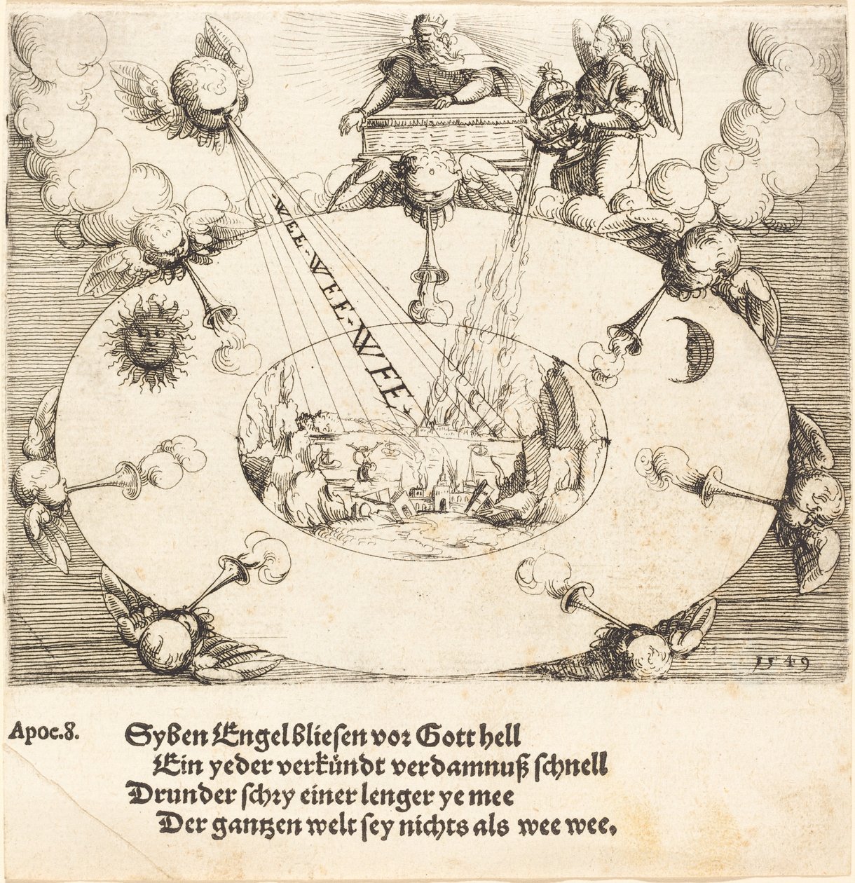 Seitsemännen sinetin avaaminen, 1549. tekijältä Augustin Hirschvogel