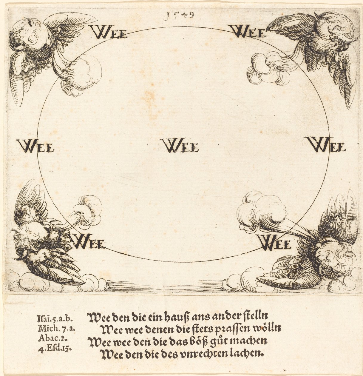 Voi julistetaan kirjanoppineille ja fariseuksille, 1549. tekijältä Augustin Hirschvogel