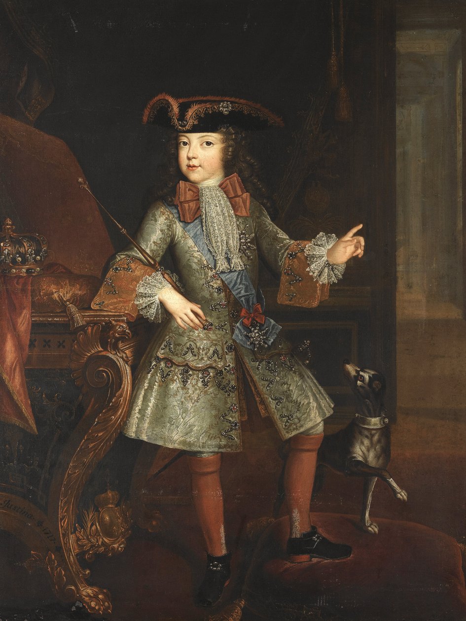 Kuningas Ludvig XV:n (1710-1774) muotokuva lapsena - Augustin-Oudart Justinat (?-1743). Öljy kankaalle tekijältä Augustin Oudart Justinat