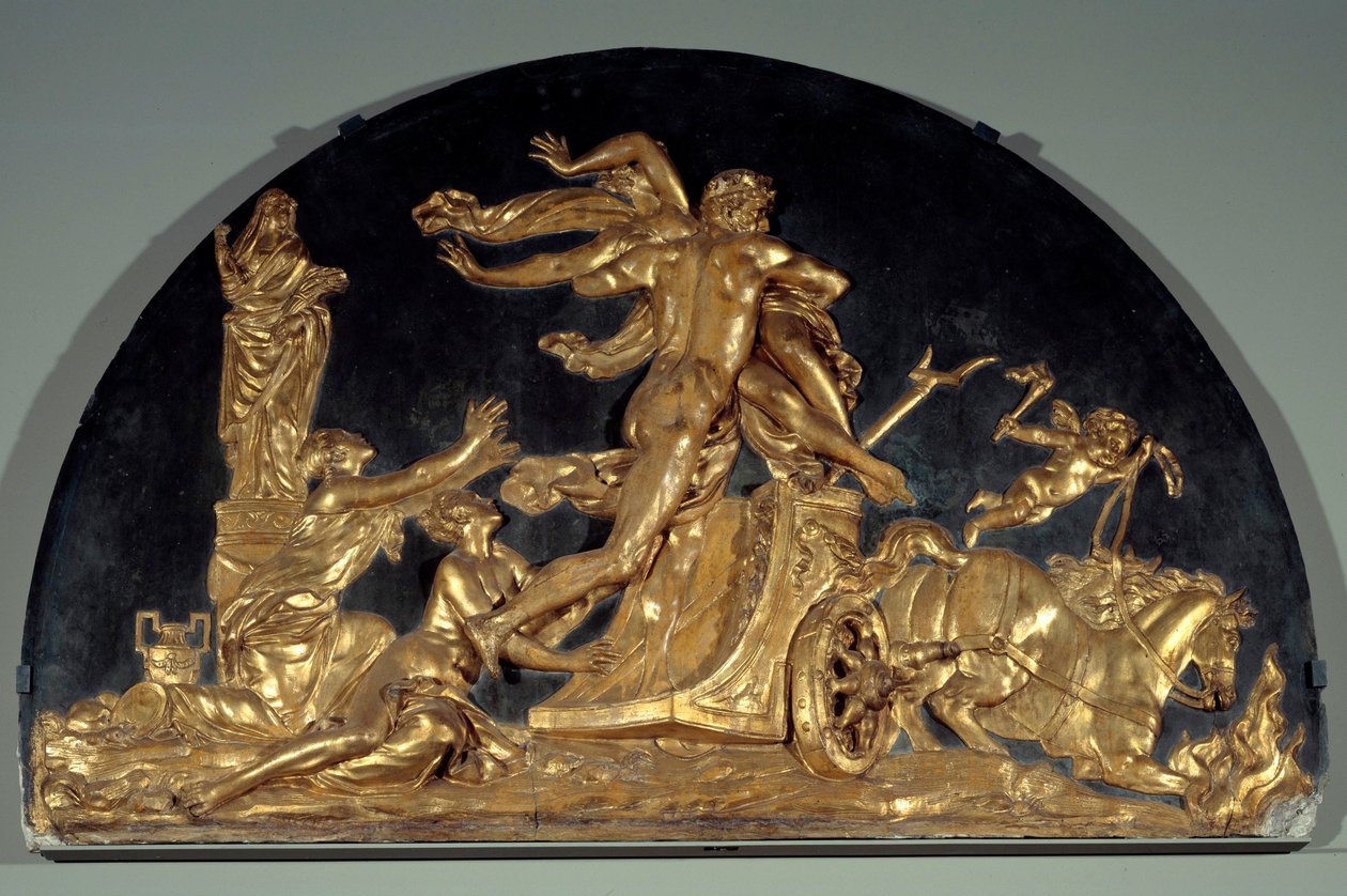 The Fire or Pluto Removing Proserpine Matala stukkorelief, Augustin Pajou tekijältä Augustin Pajou