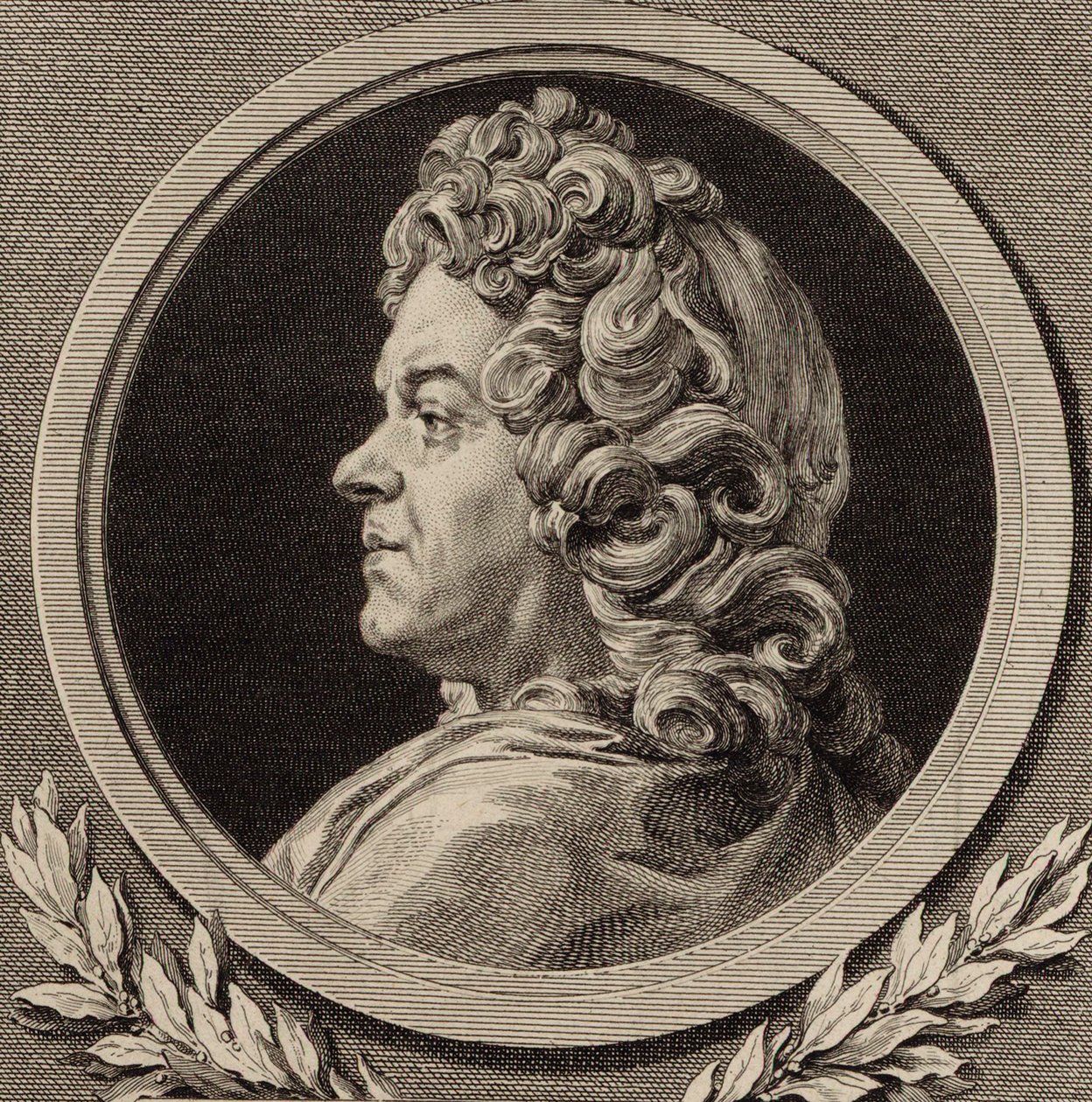 Muotokuva säveltäjä Jean-Baptiste Lullystä 1632-1687, 1770. tekijältä Augustin Saint Aubin de