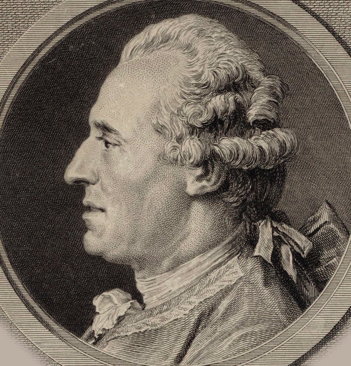 Muotokuva viulisti ja säveltäjä Jean Joseph Cassanéa de Mondonville 1711-1772, 1768. tekijältä Augustin Saint Aubin de
