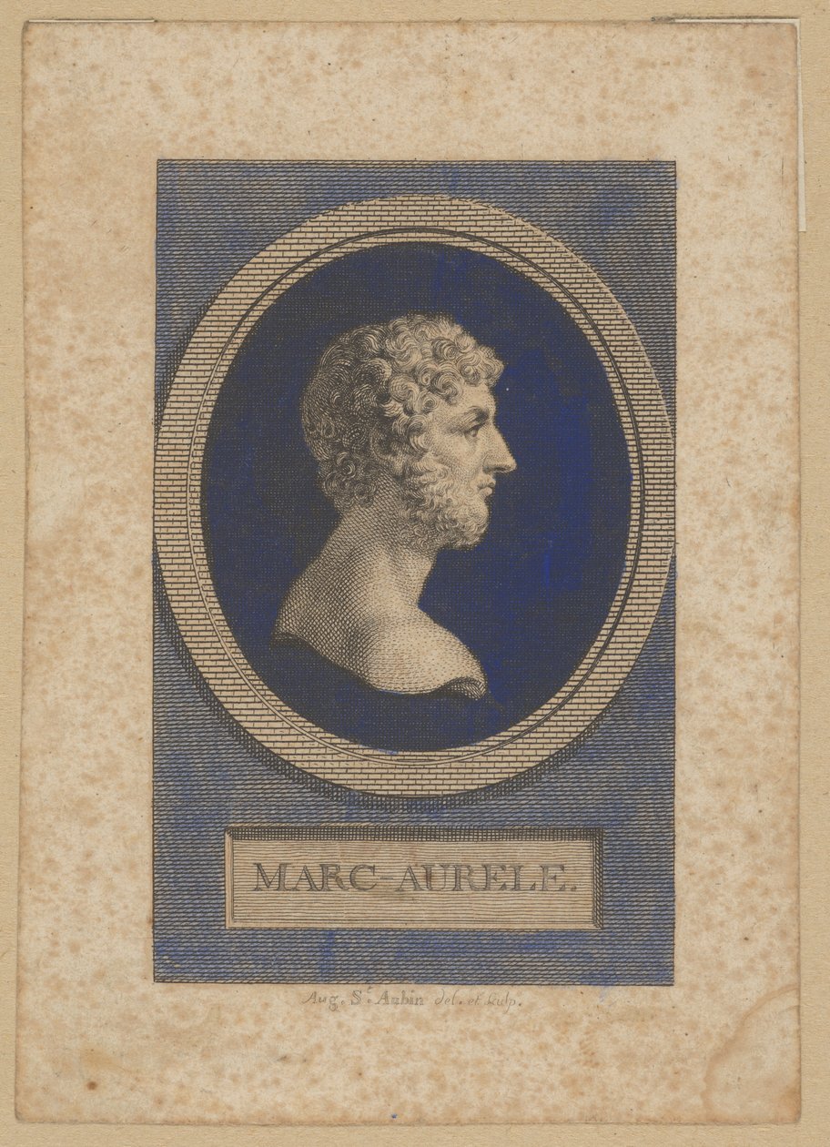 Marcus Aurelius Antoninus (Marcus Aurelius Antoninus, Marcus Annius Aurelius Verus, 121 Rooma - 180 Vindobona) - Rooman keisari vuosina 161-180, kirjailija ja filosofi tekijältä Augustin de Saint-Aubin