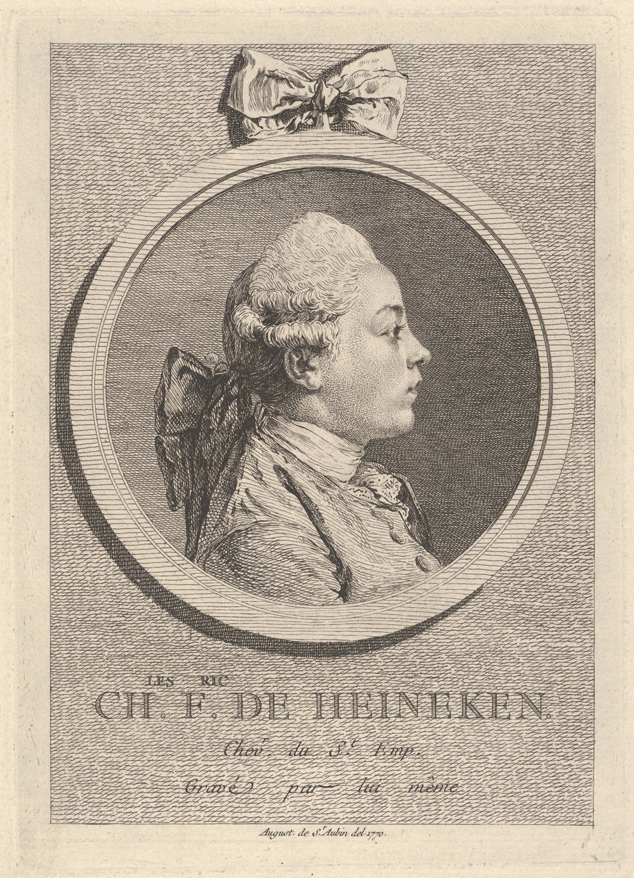 Charles-Frédéric de Heineckenin muotokuva tekijältä Augustin de Saint-Aubin
