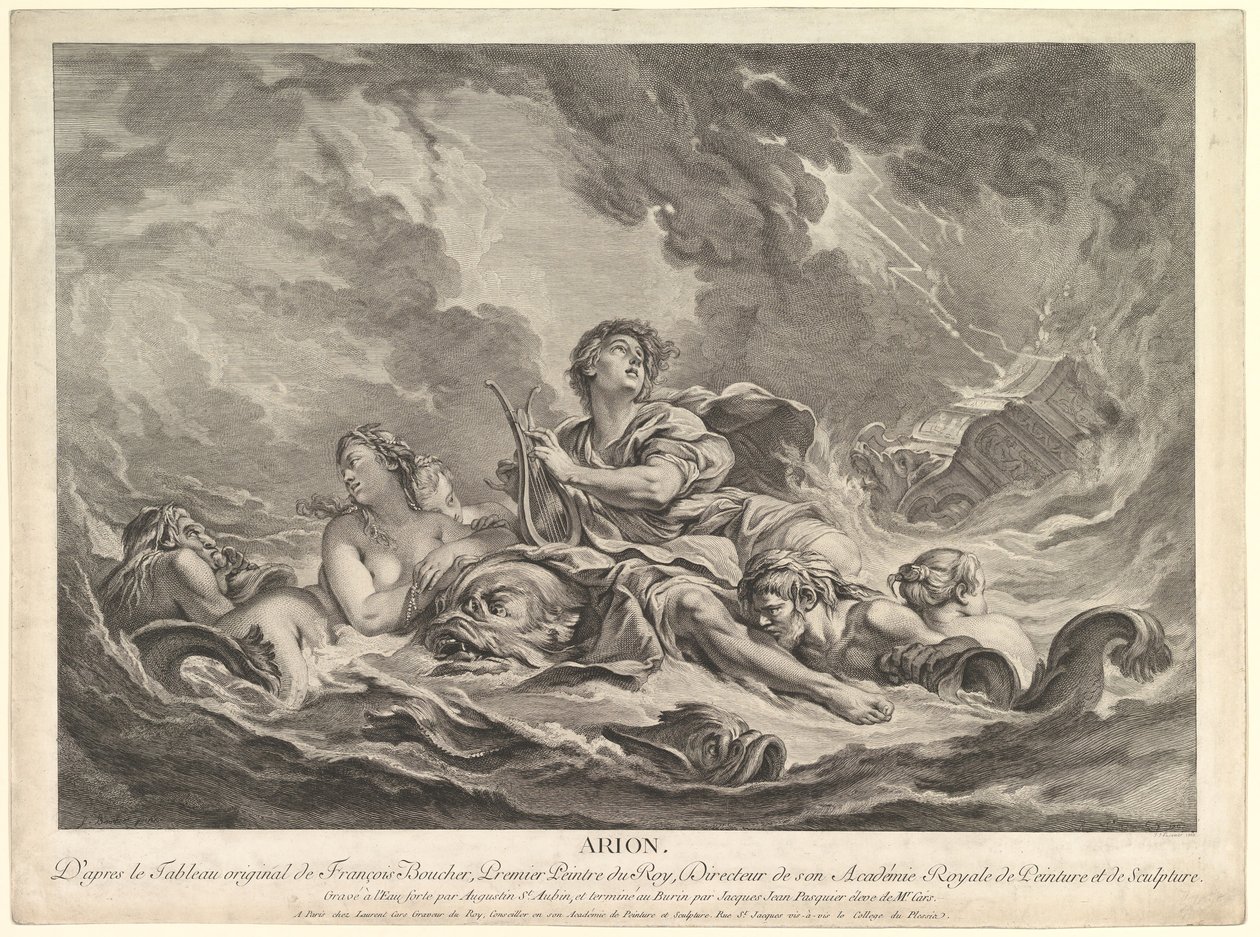 Arion, 1763-66 tekijältä Augustin de Saint Aubin