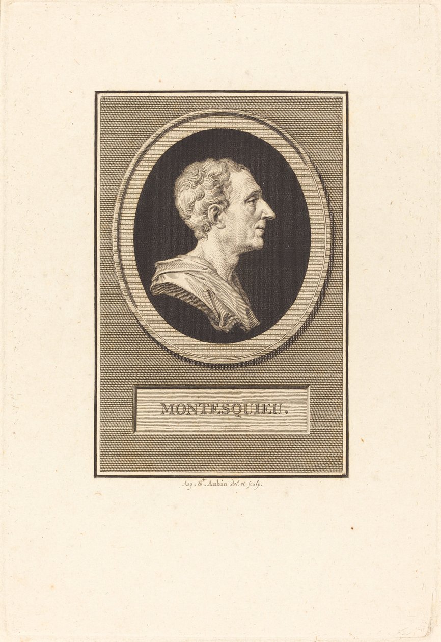 Charles Louis de Secondat Montesquieu tekijältä Augustin de Saint Aubin