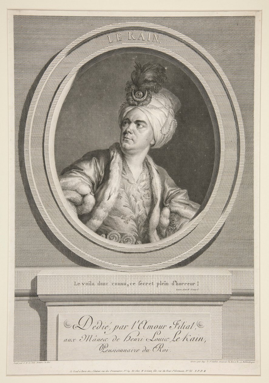 Henri Louis Cain (nimeltään Le Kain) (1728-1778) tekijältä Augustin de Saint Aubin