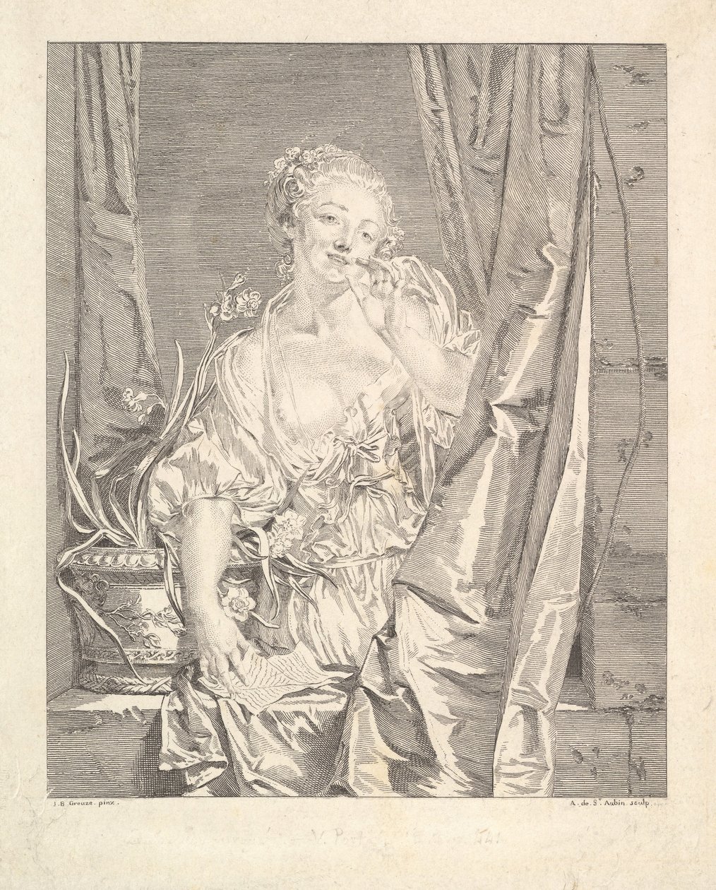 Le Baiser lähetti suudelman. tekijältä Augustin de Saint Aubin