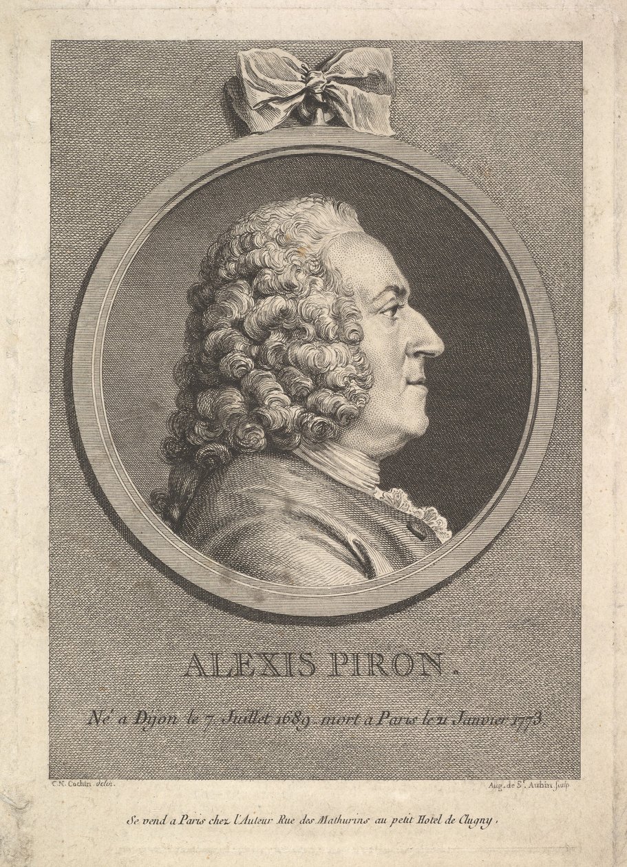 Alexis Pironin muotokuva, 1776. tekijältä Augustin de Saint Aubin