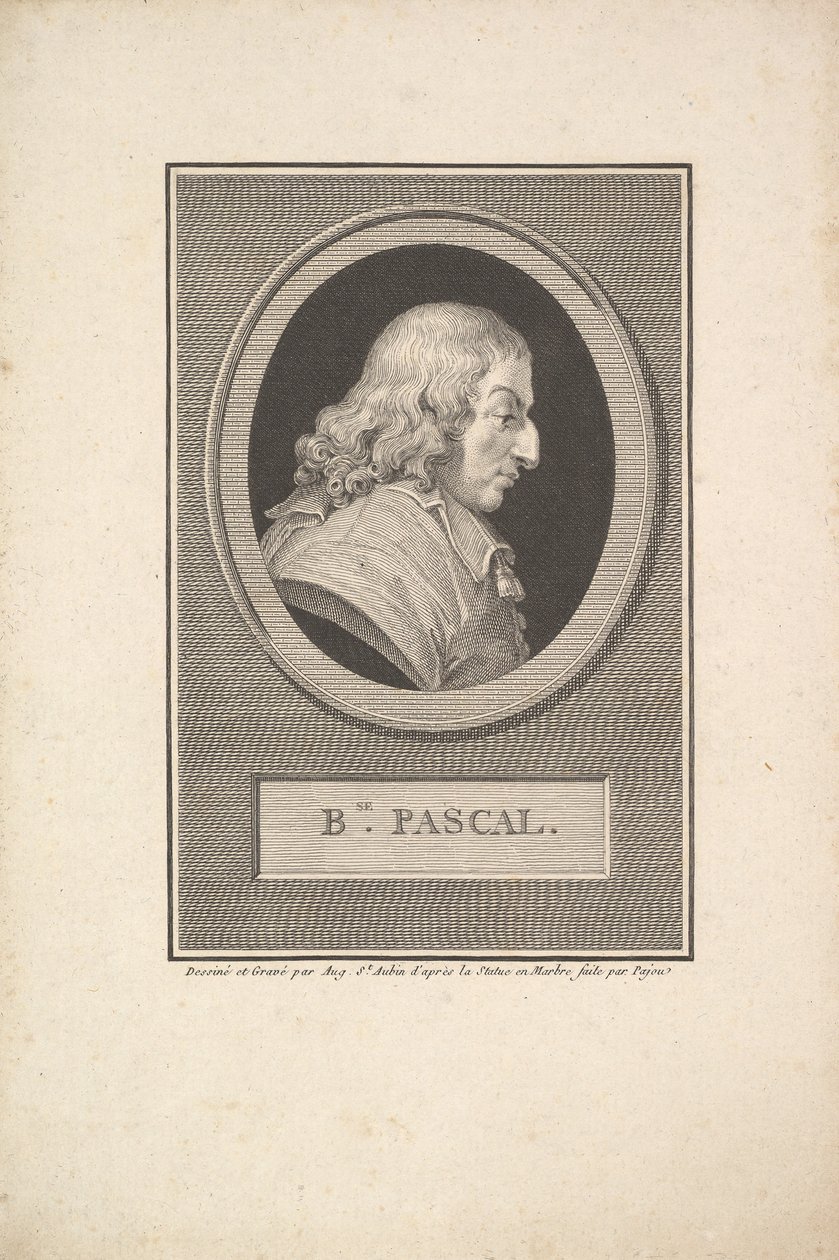 Blaise Pascalin muotokuva, 1802. tekijältä Augustin de Saint Aubin