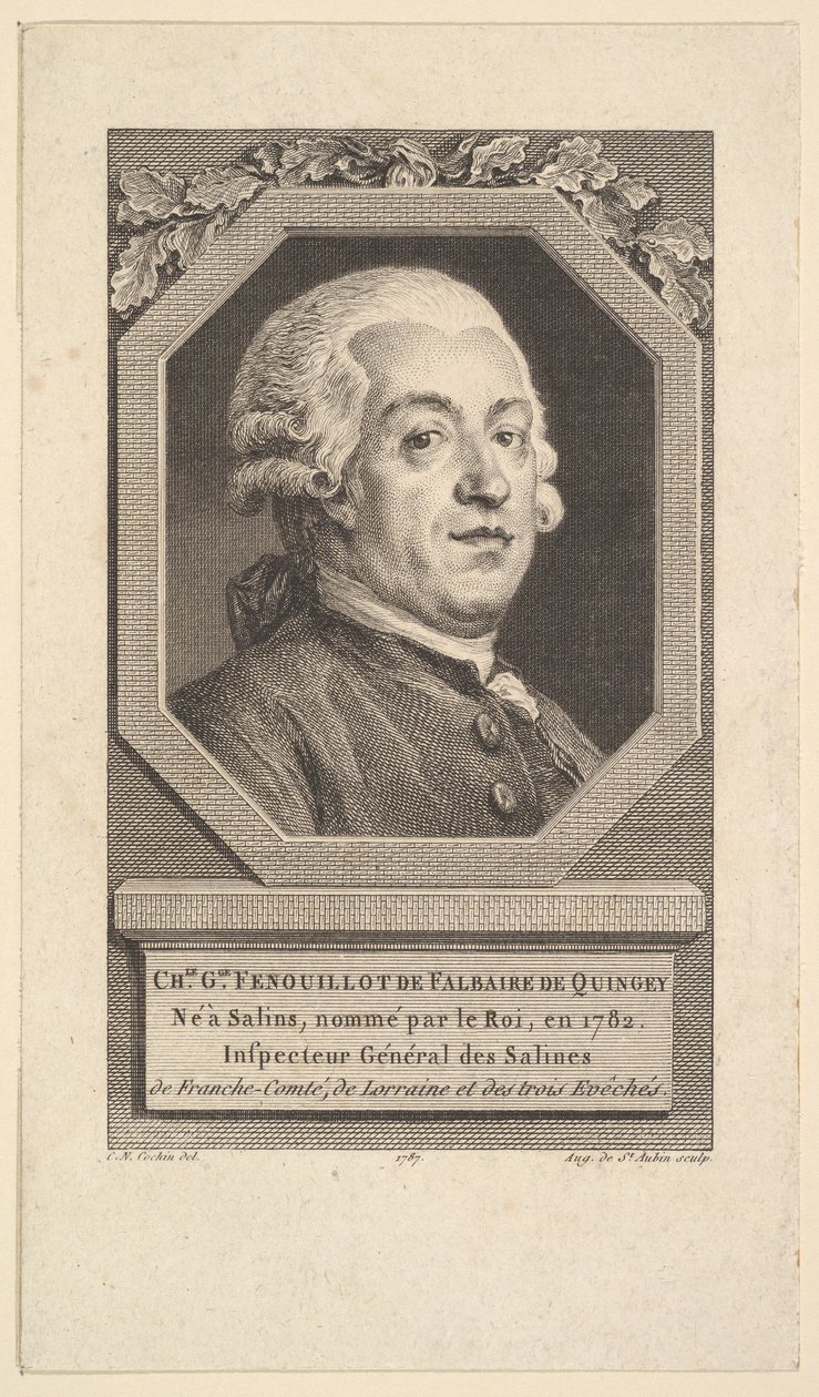 Charles George Fenouillot de Falbaire de Quingeyn muotokuva, 1787. tekijältä Augustin de Saint Aubin