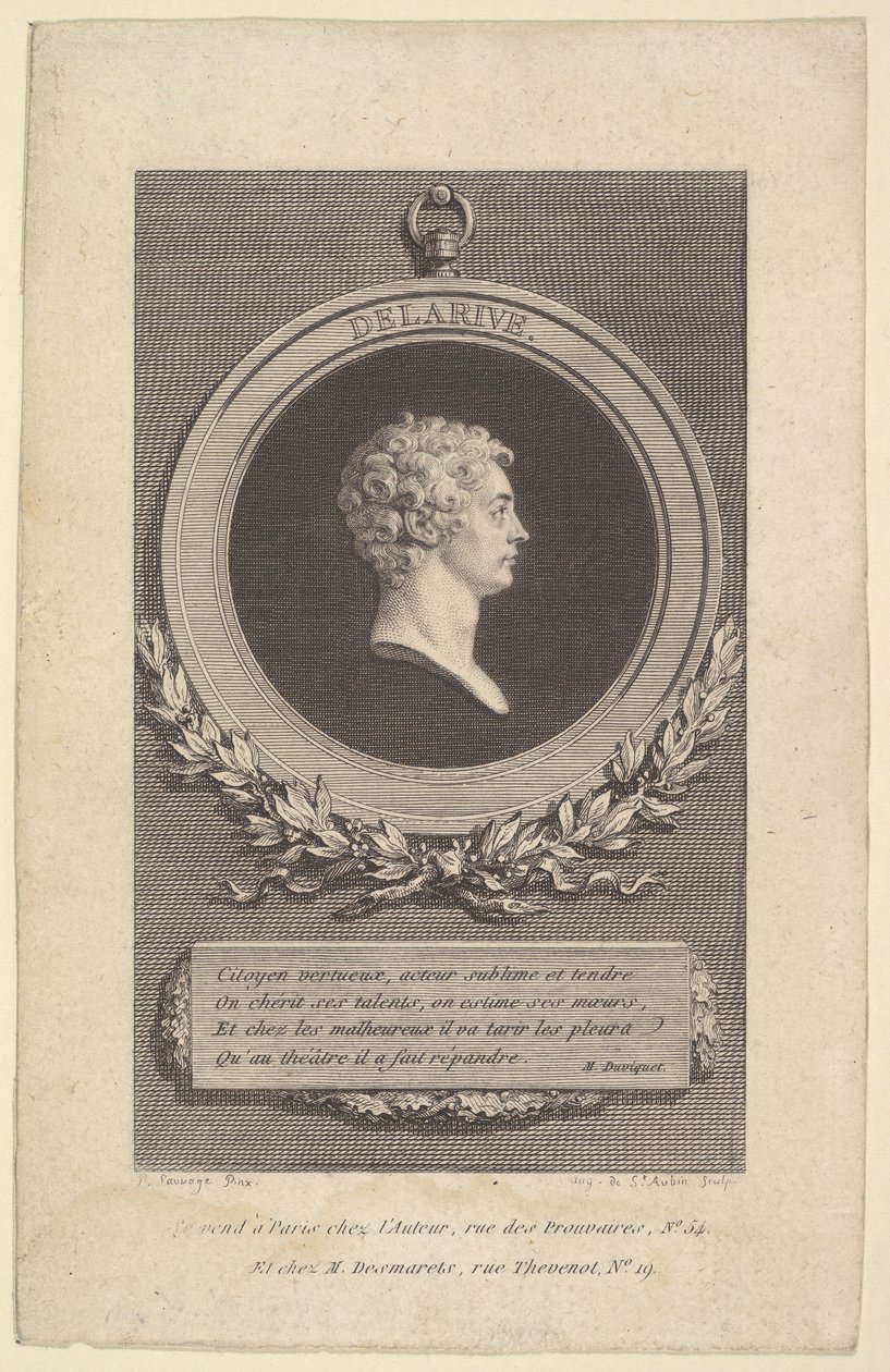 aDe Lariven muotokuva, 1785. tekijältä Augustin de Saint Aubin
