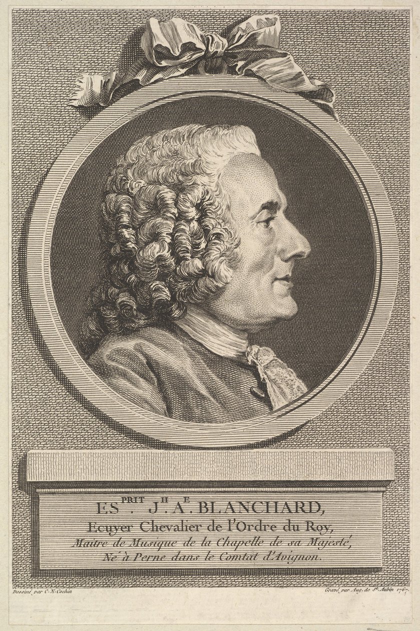 Esprit-Joseph-Antoine Blanchardin muotokuva, 1767. tekijältä Augustin de Saint Aubin