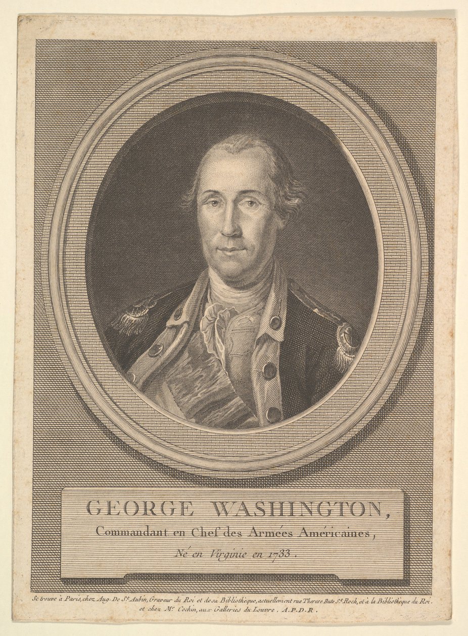 George Washingtonin muotokuva elokuussa 1836. tekijältä Augustin de Saint Aubin