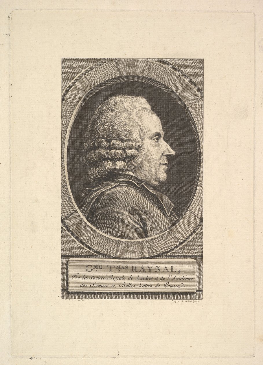 Guillaume-Thomas Raynalin muotokuva, 1773. tekijältä Augustin de Saint Aubin