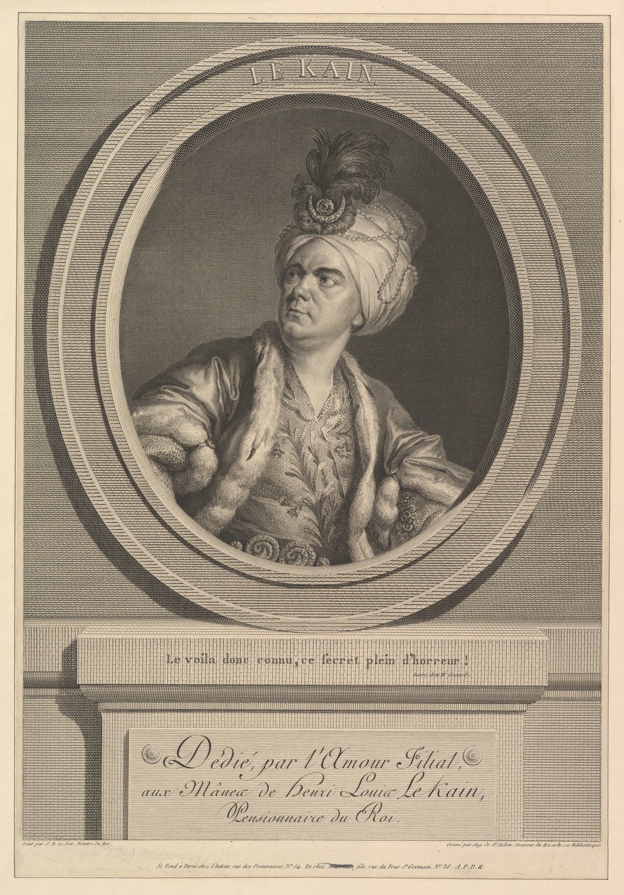 Henri-Louis Le Kainin muotokuva, 1788. tekijältä Augustin de Saint Aubin