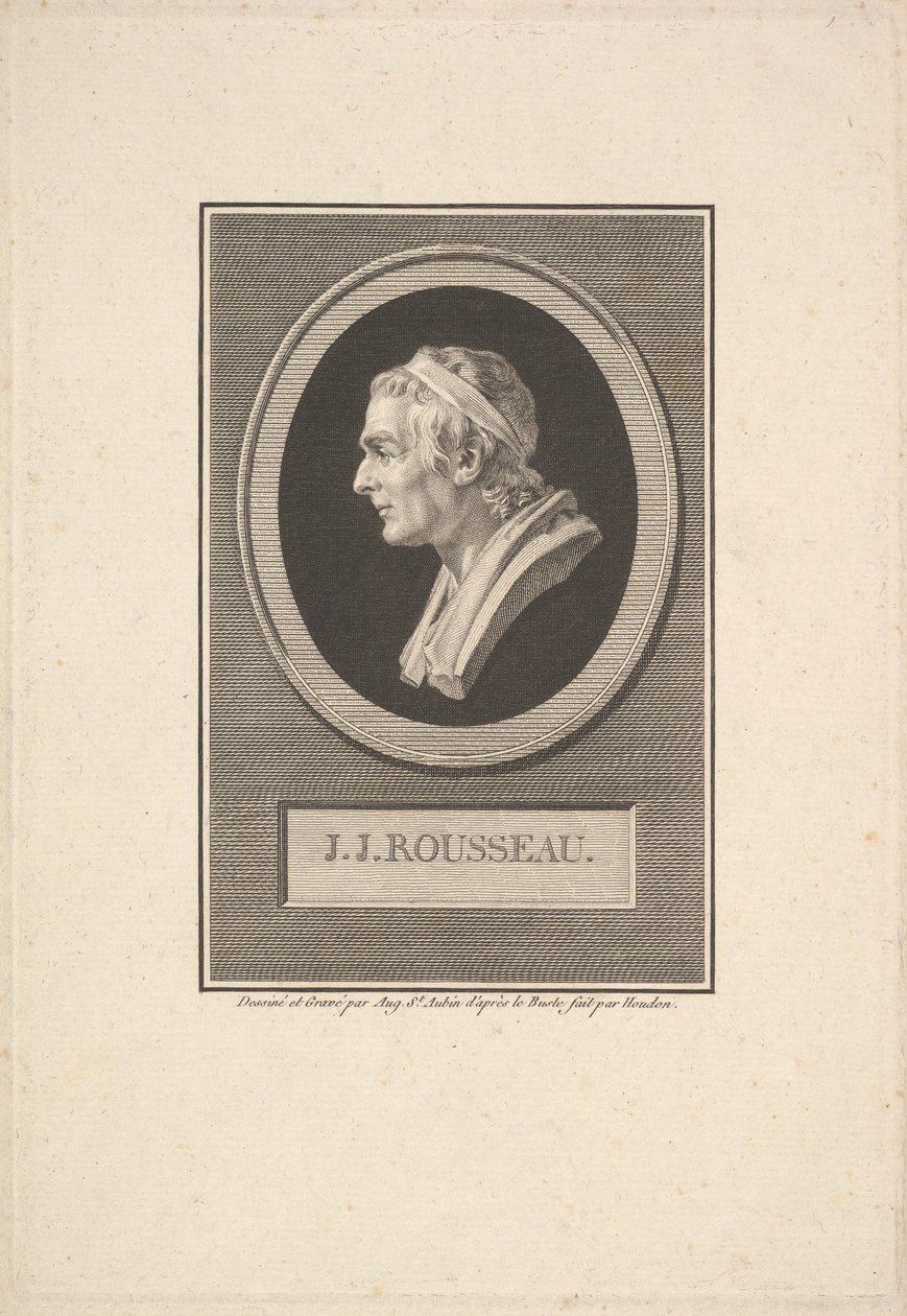 J. J. Rousseaun muotokuva, 1801. tekijältä Augustin de Saint Aubin