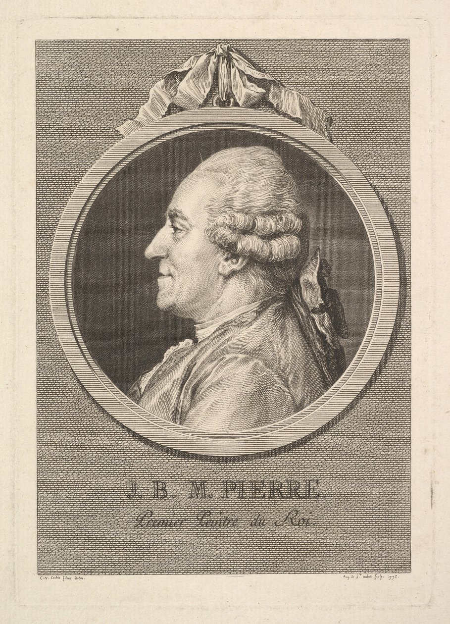 Jean-Baptiste-Marie Pierren muotokuva, 1775. tekijältä Augustin de Saint Aubin