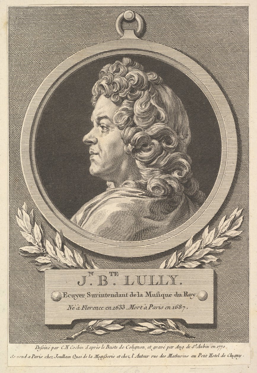 Muotokuva Jean-Baptiste Lullystä, 1770. tekijältä Augustin de Saint Aubin