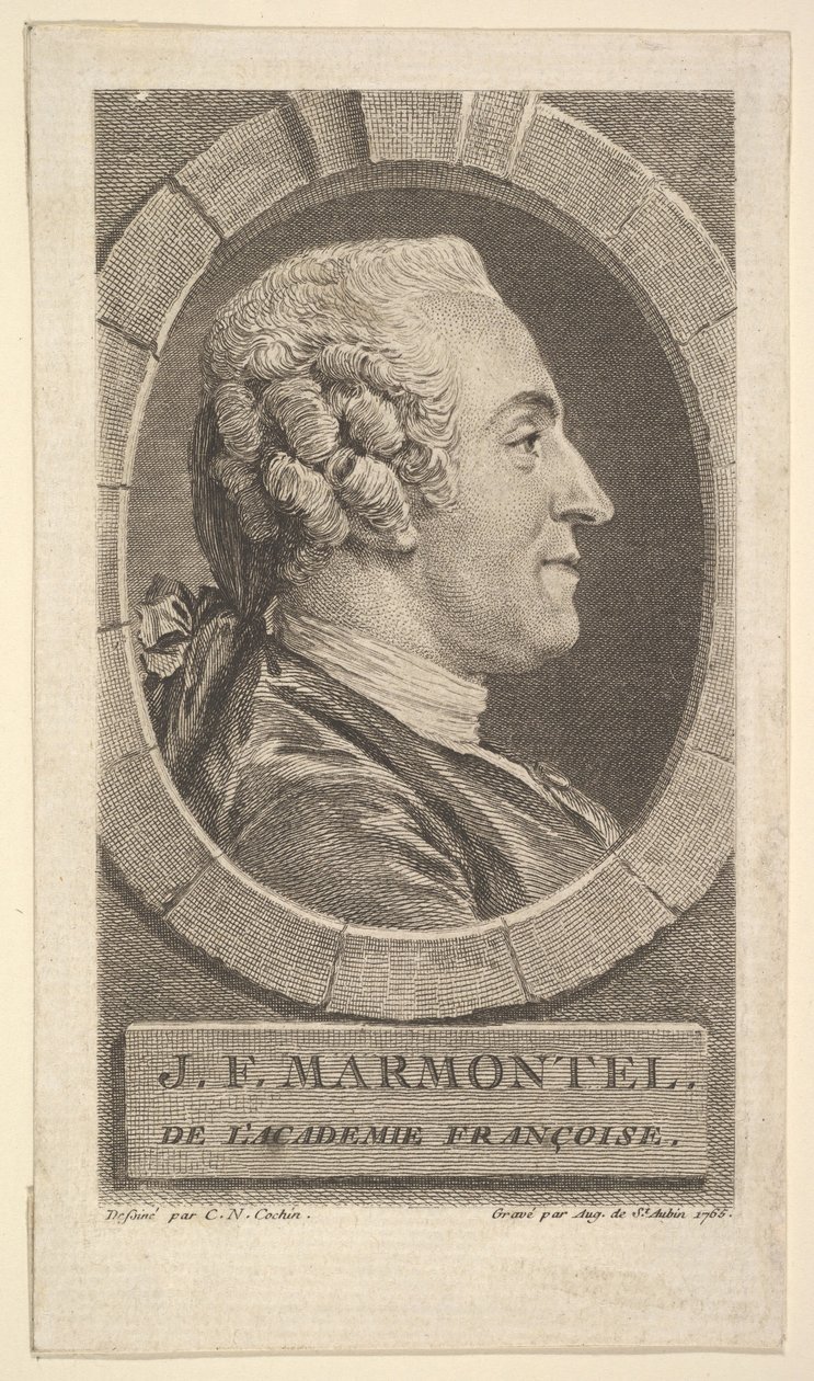 Jean-Francoise Marmontelin muotokuva, 1765. tekijältä Augustin de Saint Aubin