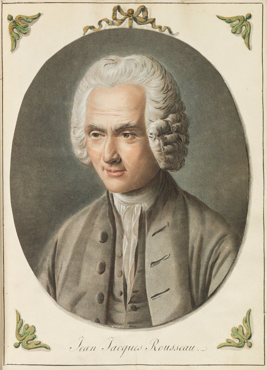 Jean-Jacques Rousseaun muotokuva 1712-1778, noin 1775. tekijältä Augustin de Saint Aubin