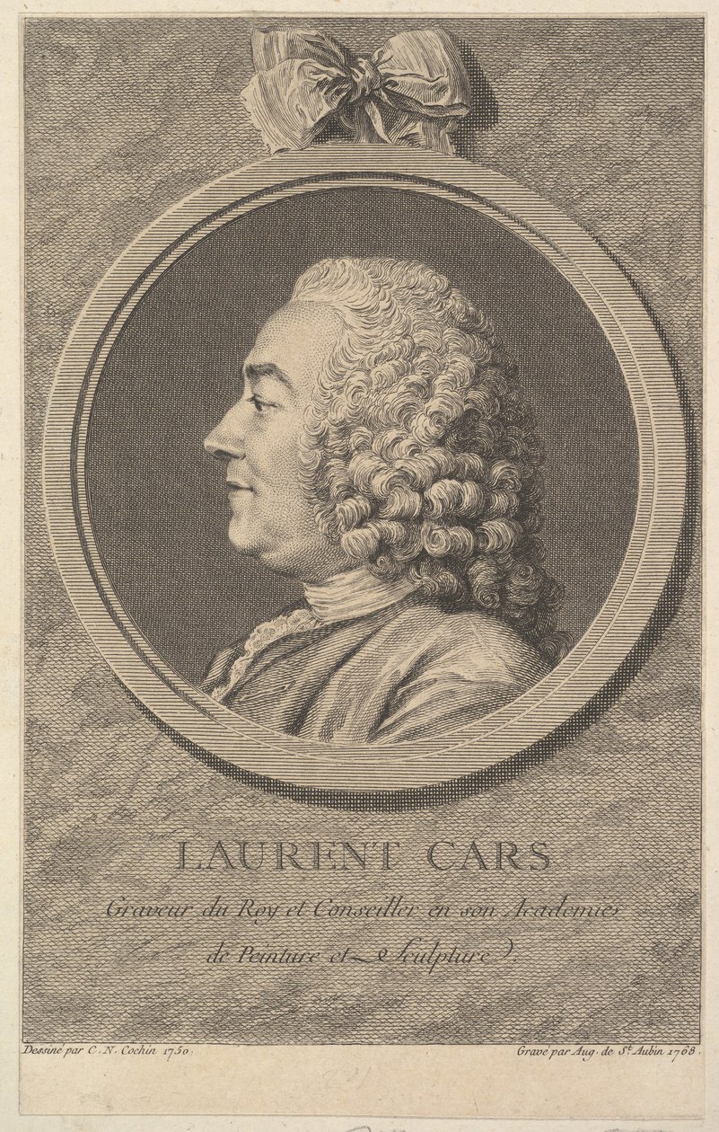 Laurent Carsin muotokuva, 1768. tekijältä Augustin de Saint Aubin