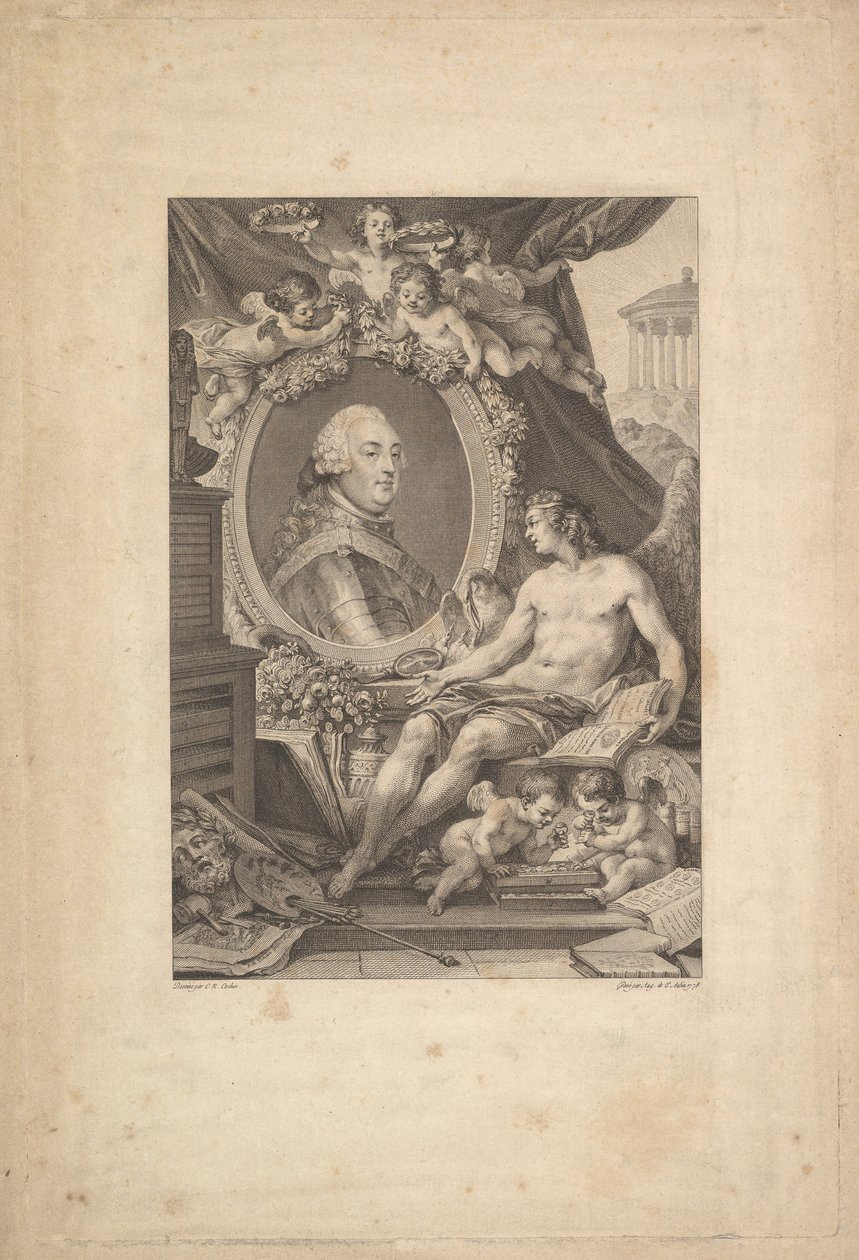 Orleansin herttuan Louis-Philippen muotokuva, 1778. tekijältä Augustin de Saint Aubin