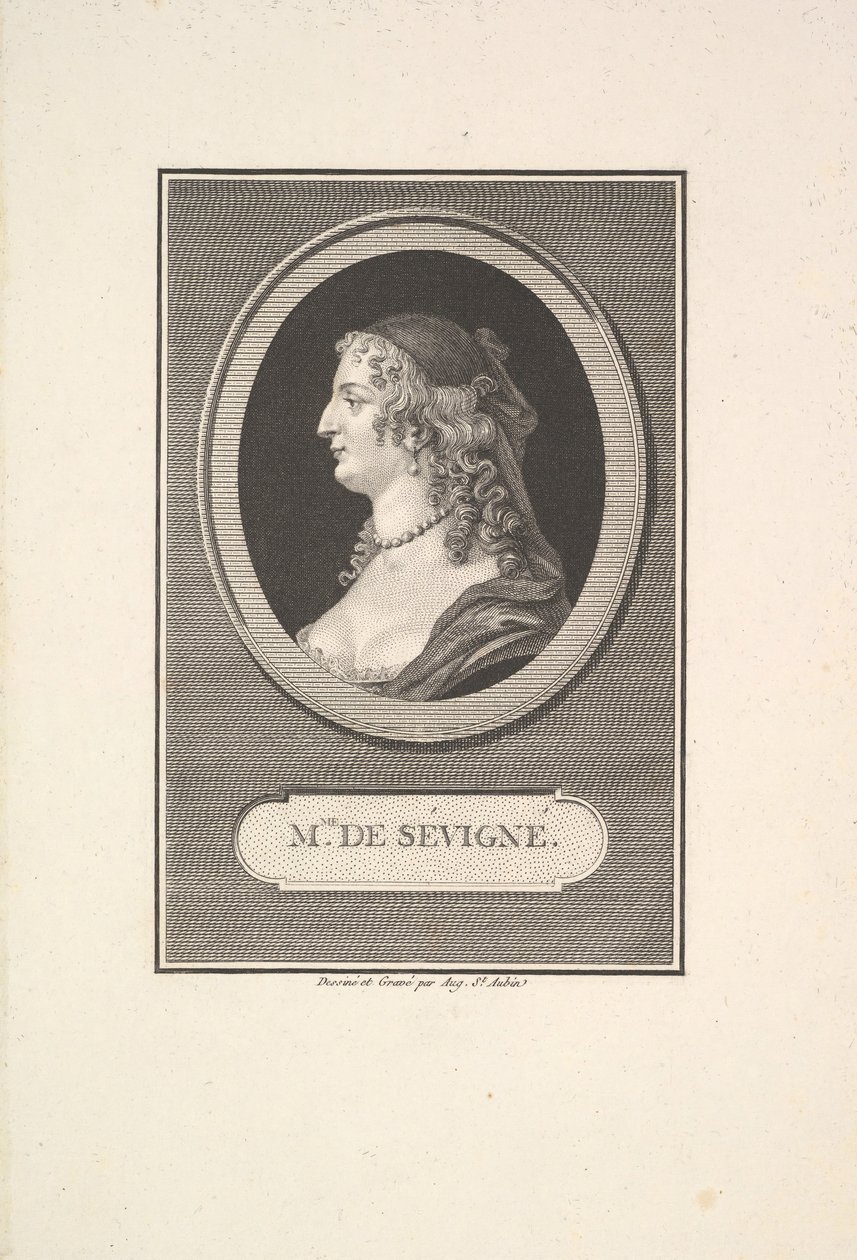 Muotokuva Marie de Rabutinista, Mise de Sévigné, 1802. tekijältä Augustin de Saint Aubin