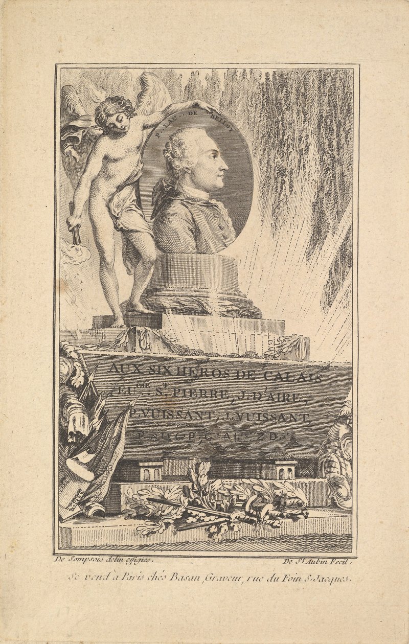 Pierre Laurent de Belloyn muotokuva, n. 1765. tekijältä Augustin de Saint Aubin