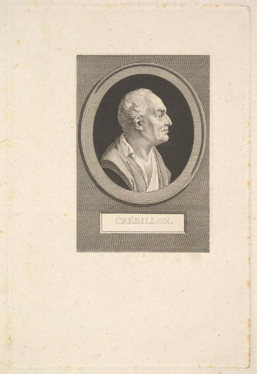 Prosper Jolyot de Crébillonin muotokuva, n. 1802. tekijältä Augustin de Saint Aubin