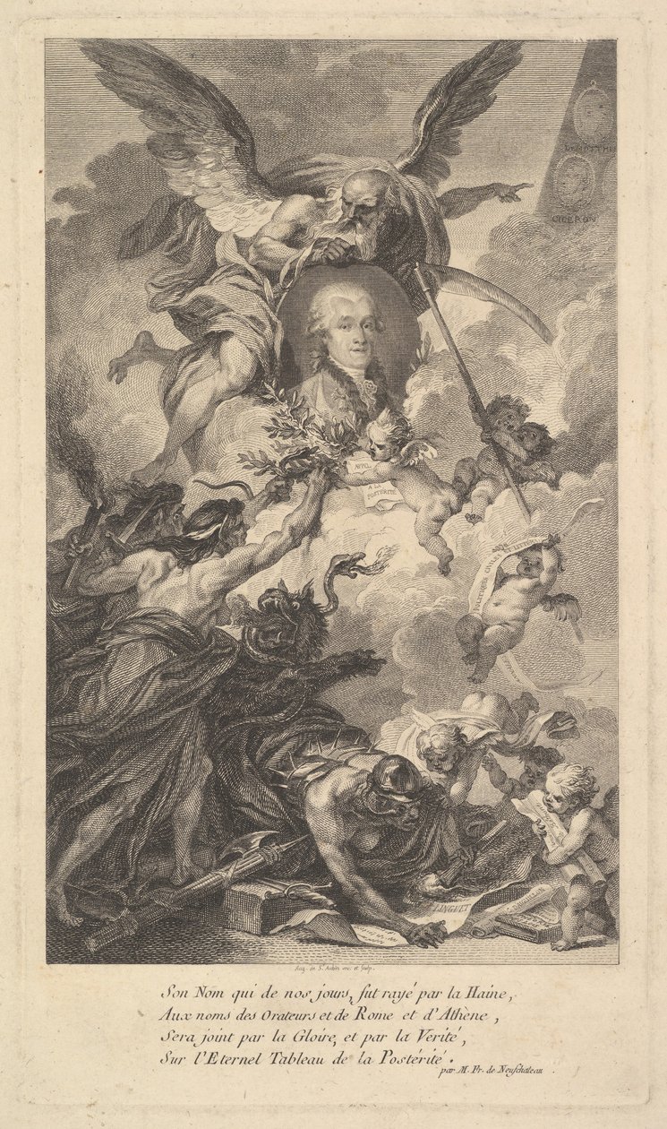Muotokuva Simon-Nicolas-Henri Linguetista, 1780. tekijältä Augustin de Saint Aubin