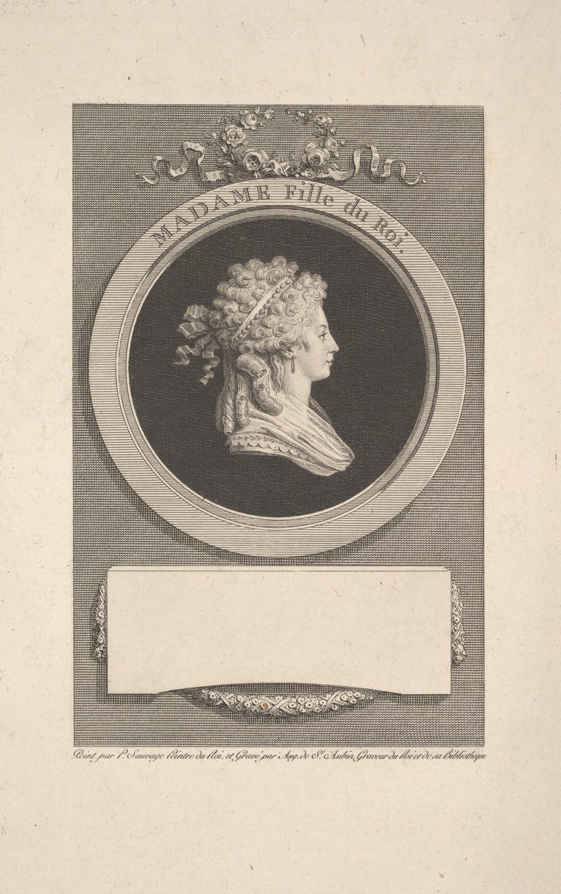 Hänen kuninkaallisen korkeutensa madamen, Angoulêmen herttuattaren, Ludvig XVI:n ja maaliskuun tyttären..., 1791 muotokuva. tekijältä Augustin de Saint Aubin