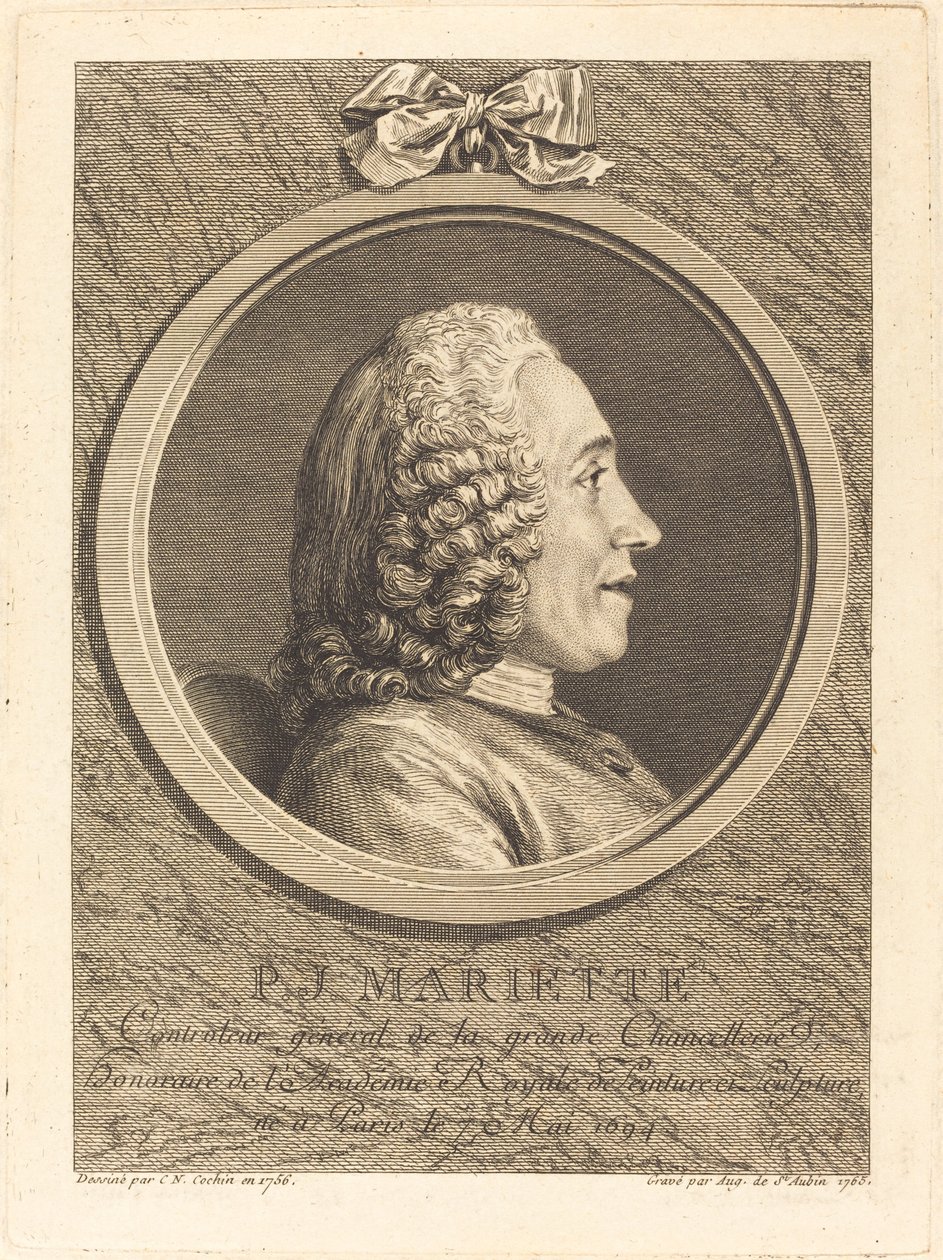 Pierre-Jean Mariette tekijältä Augustin de Saint Aubin after Charles Nicolas Cochin II