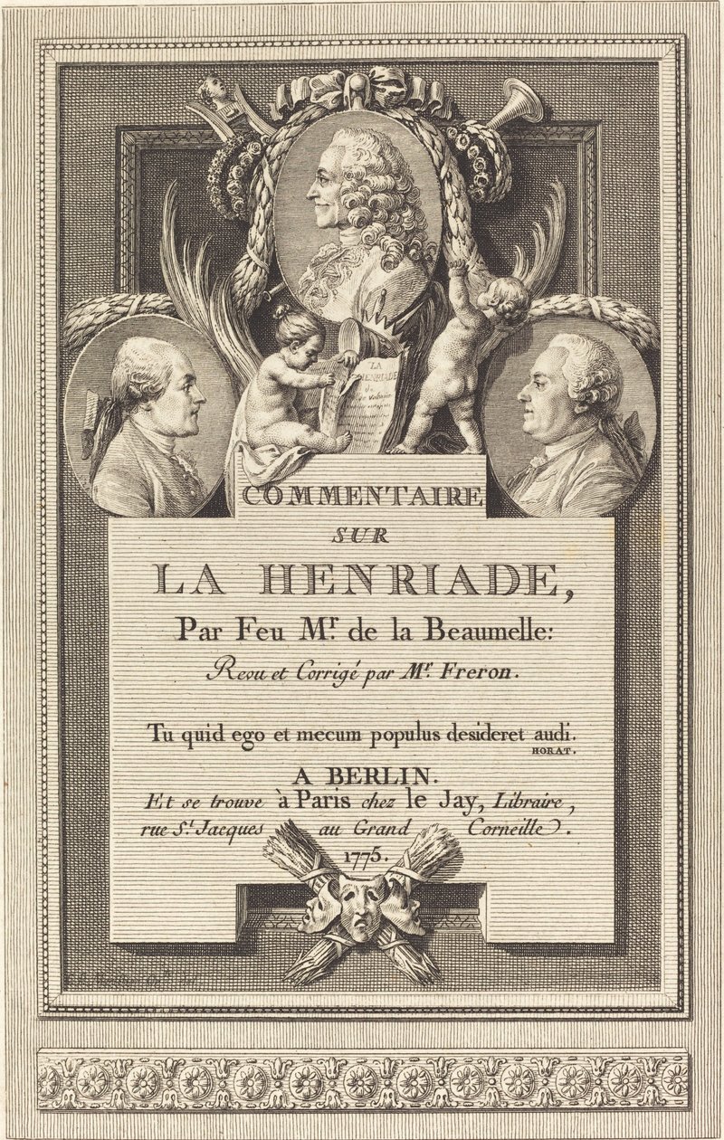 Kommentti Henriadesta tekijältä Augustin de Saint Aubin after Clément Pierre Marillier