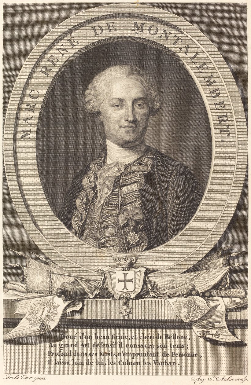 Marc Rene de Montalembert tekijältä Augustin de Saint Aubin after Maurice Quentin