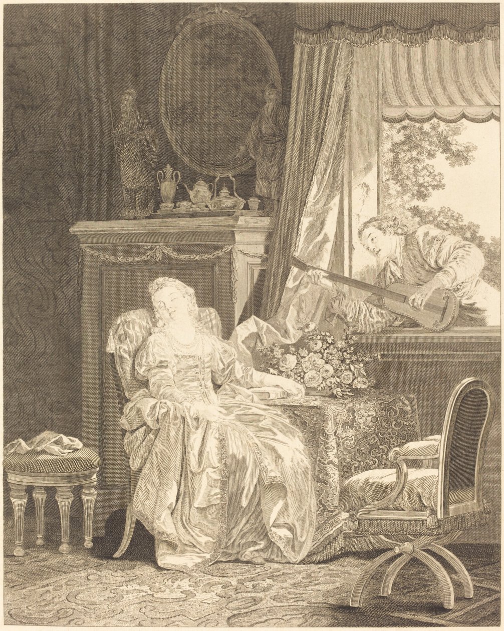 Espanjan rakkaus tekijältä Augustin de Saint Aubin and Noël Pruneau after Jean Baptiste Le Prince