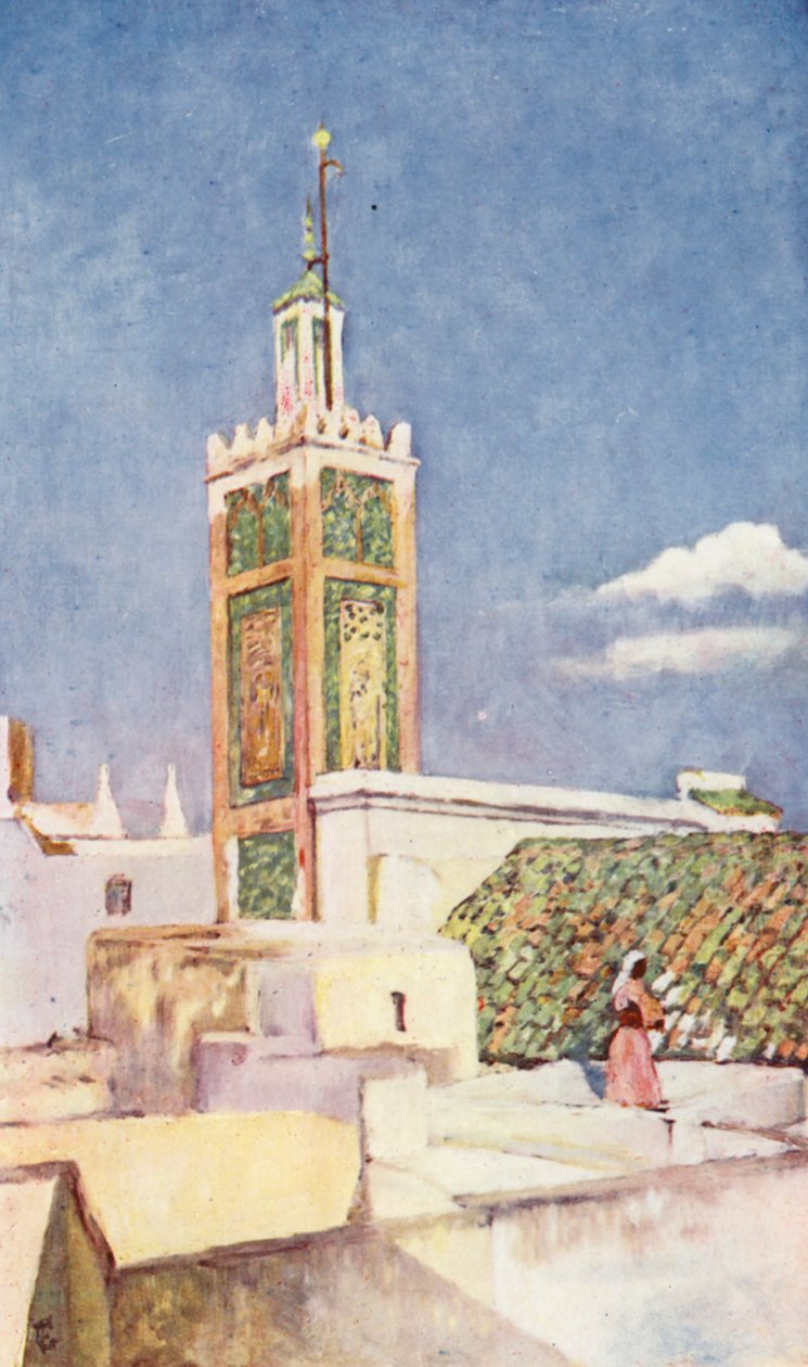 Tangerin suuren moskeijan minareetti (värilitro) tekijältä Augustine Fitzgerald