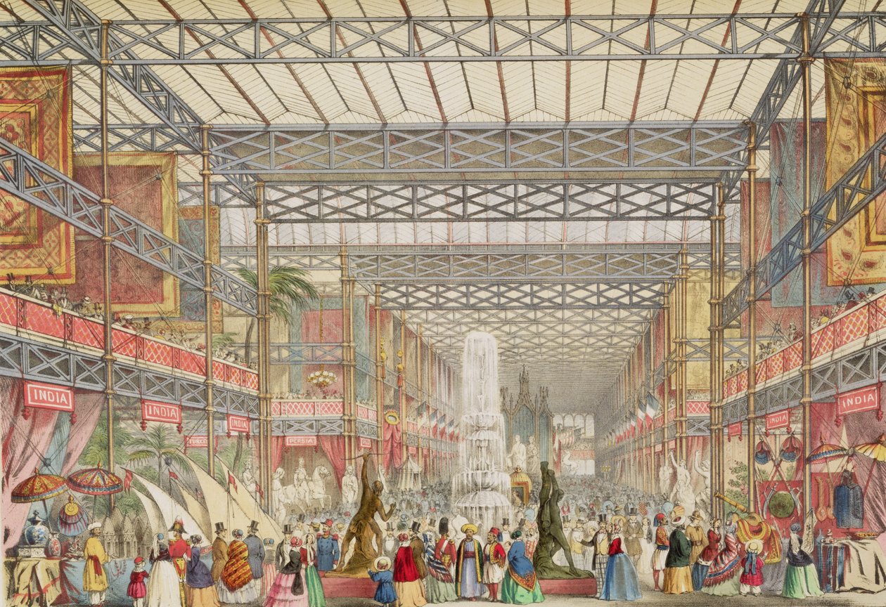Crystal Palacen sisätilat, pubi. Stannard ja Dixon (värillinen litho) tekijältä Augustus Butler