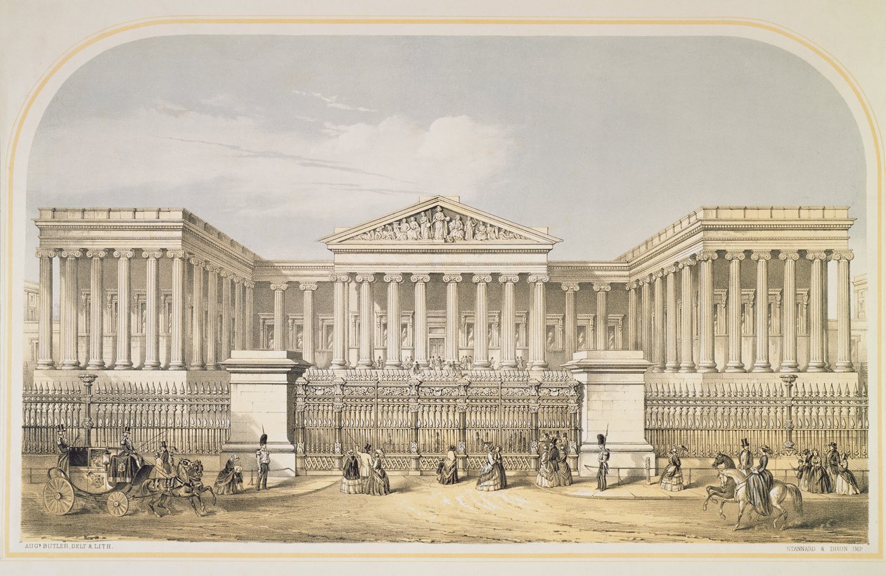 British Museum, 1853 (sävytetty litografia). tekijältä Augustus Butler