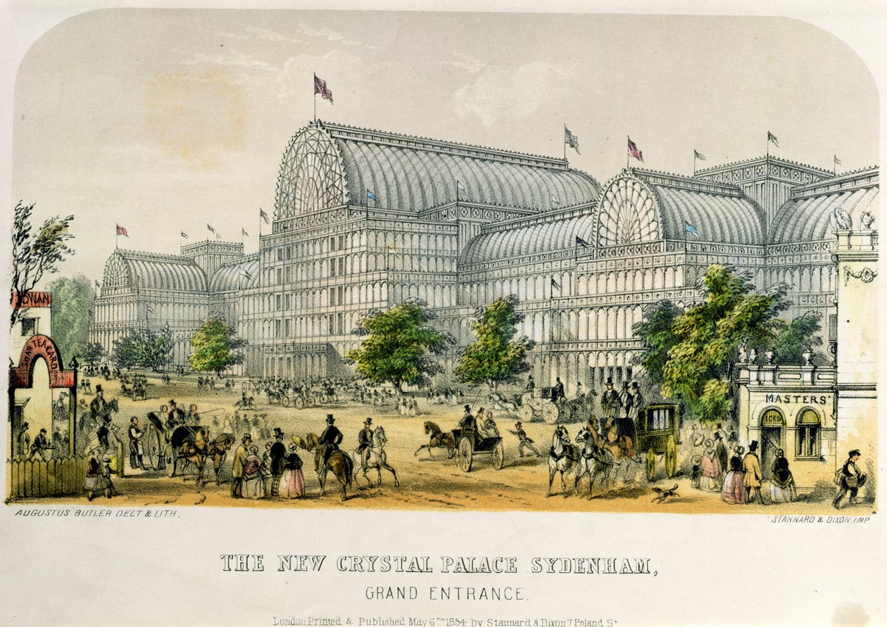 New Crystal Palace Sydenham, Grand Entrance, pubi. 1854 tekijältä Augustus Butler