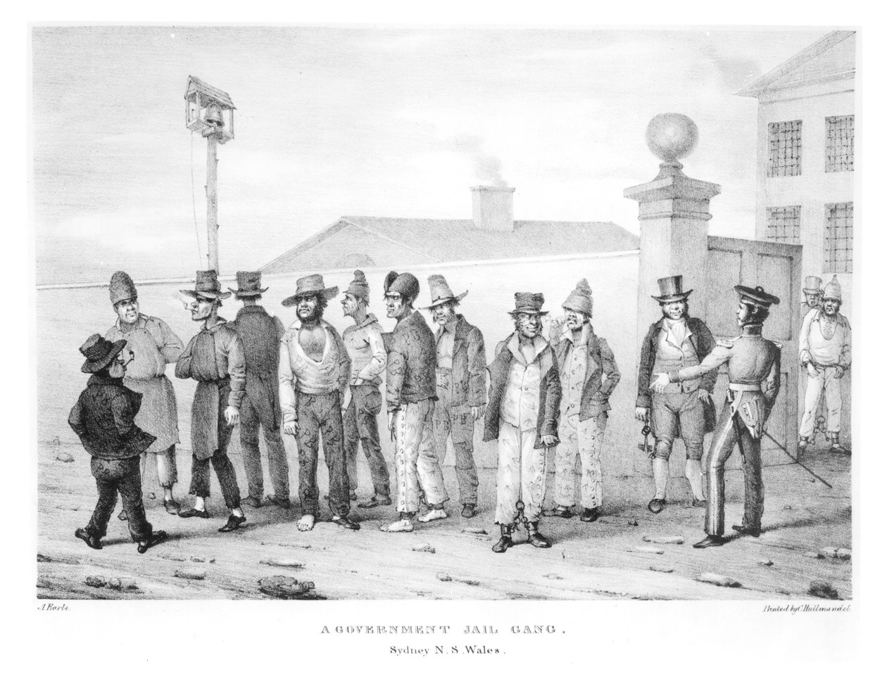 Hallituksen vankilajengi, Sydney, Uusi Etelä-Wales, 1800-luku tekijältä Augustus Earle