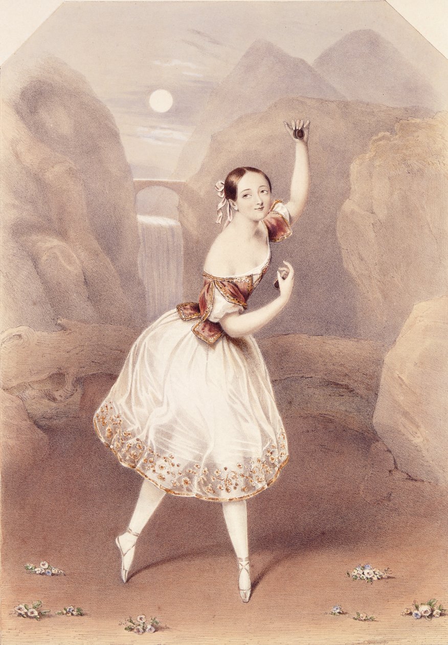 Marie Taglioni (1804-84) Laurettana elokuvassa "La Gitana", noin 1839 tekijältä Augustus Jules Bouvier