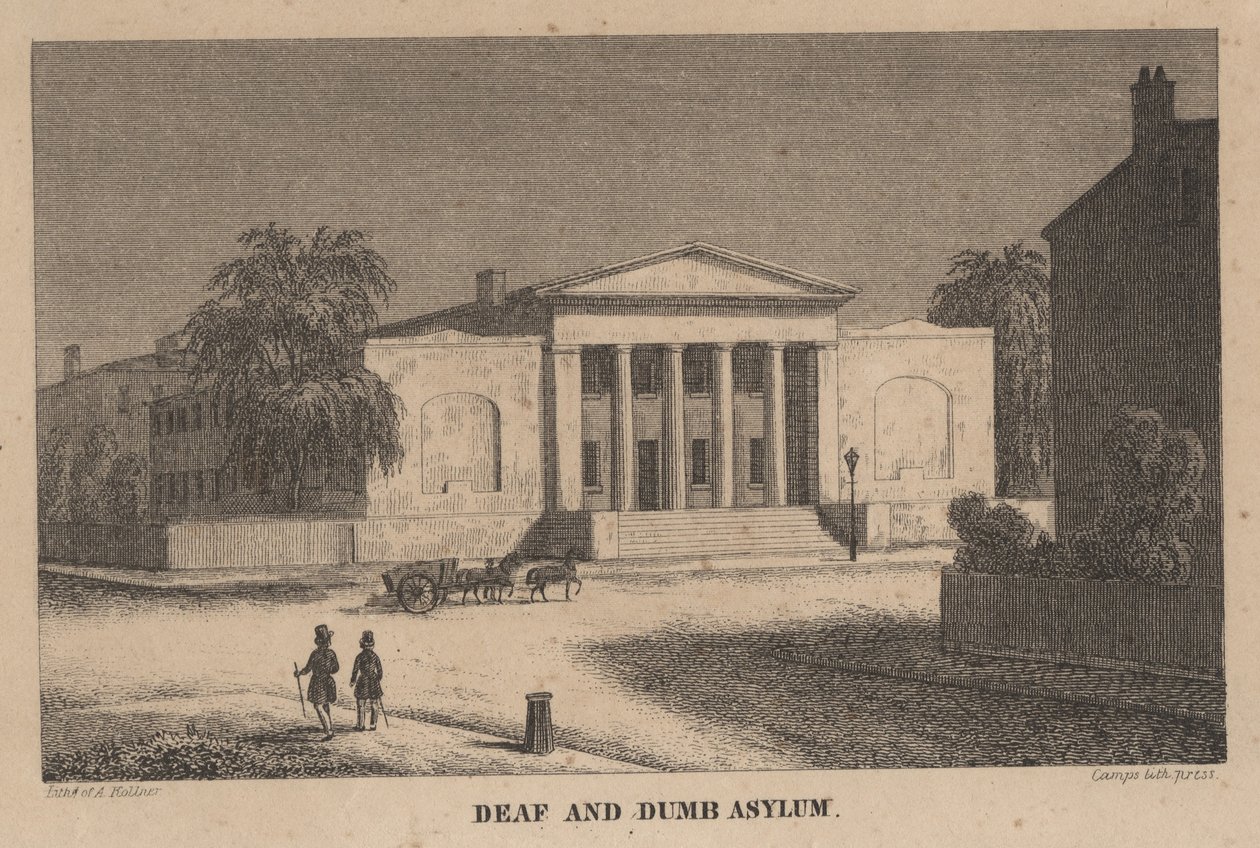 Kuurojen ja mykkien turvapaikka, Philadelphia, Pennsylvania, noin 1847. tekijältä Augustus Kollner