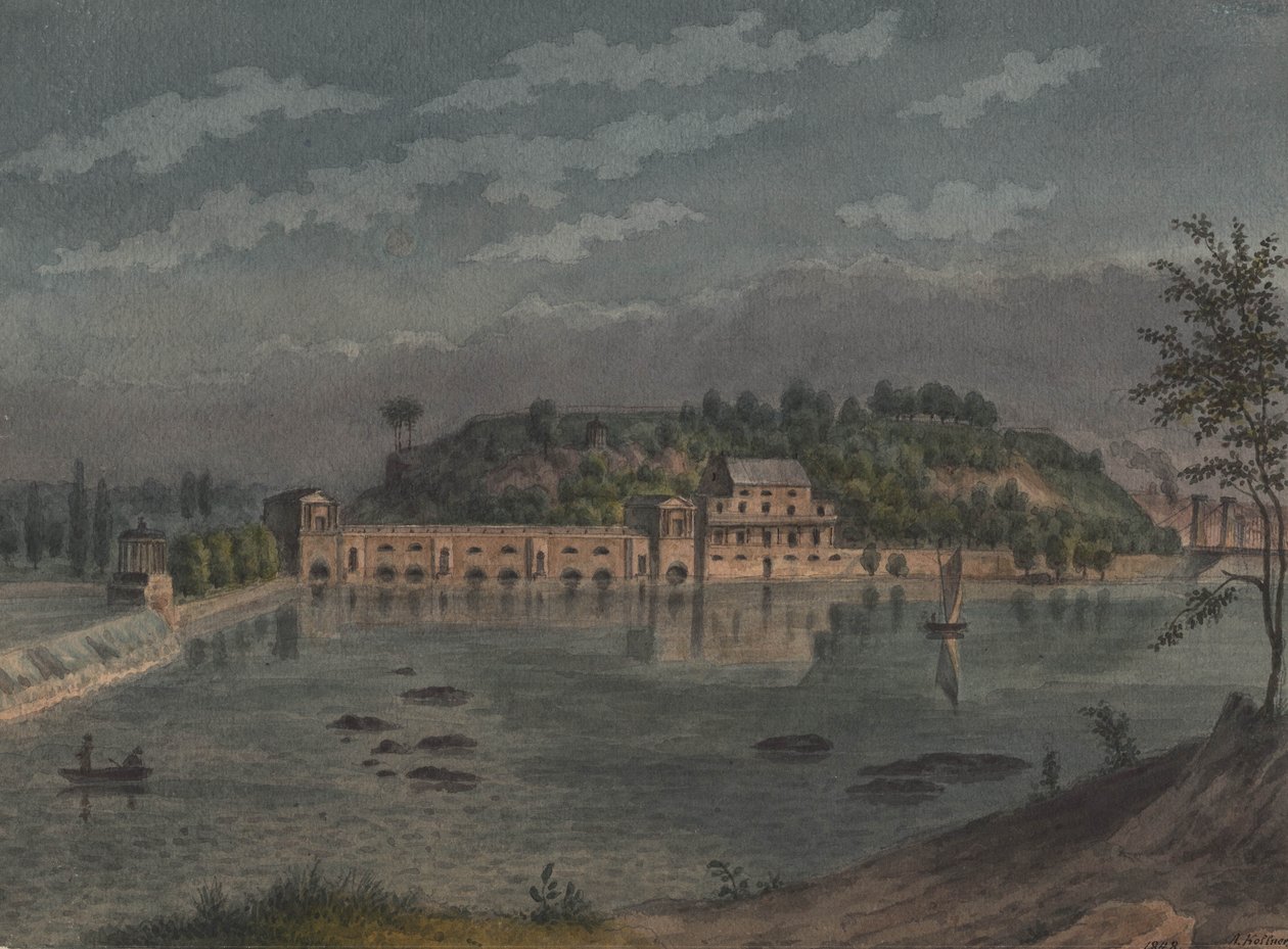 Fairmount Waterworks, Philadelphia, PA, 1848 tekijältä Augustus Kollner