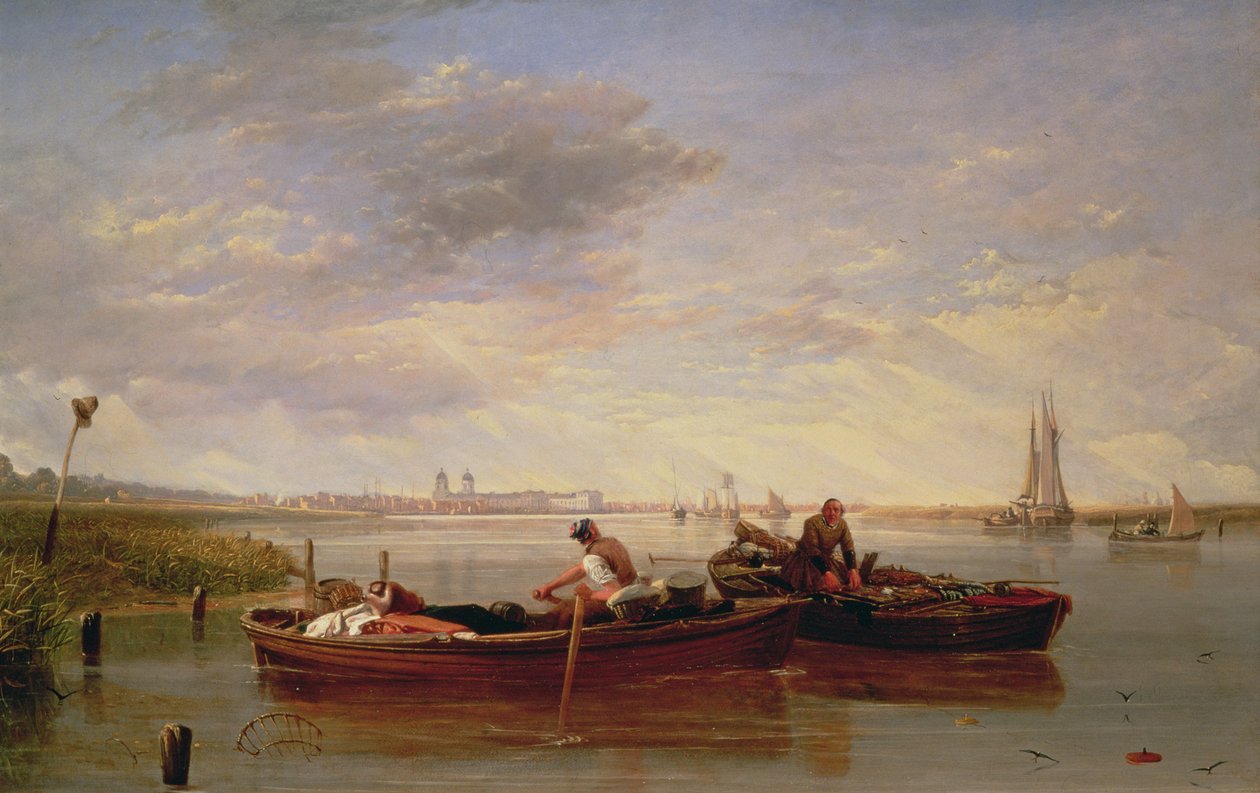The Thames Below Greenwich, n. 1827 tekijältä Augustus Wall Callcott
