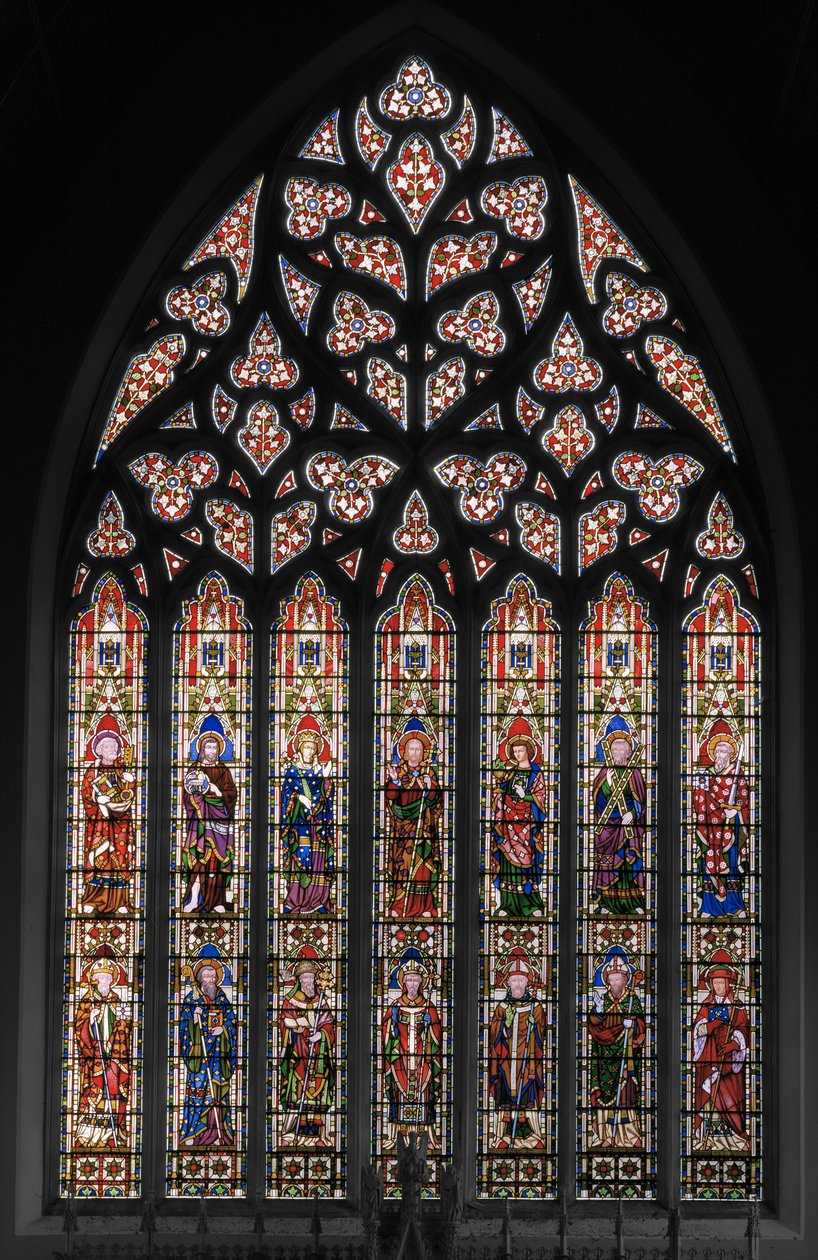 Neitsyt ja Kristus pyhien kanssa, East Window, 1847-48 tekijältä Augustus Welby Northmore Pugin