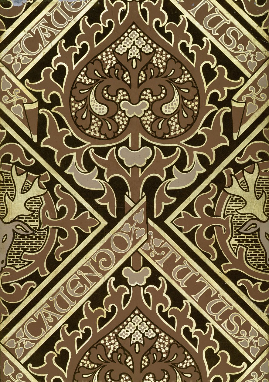 Mosaiikki kirkollinen tapettisuunnittelu tekijältä Augustus Welby Northmore Pugin