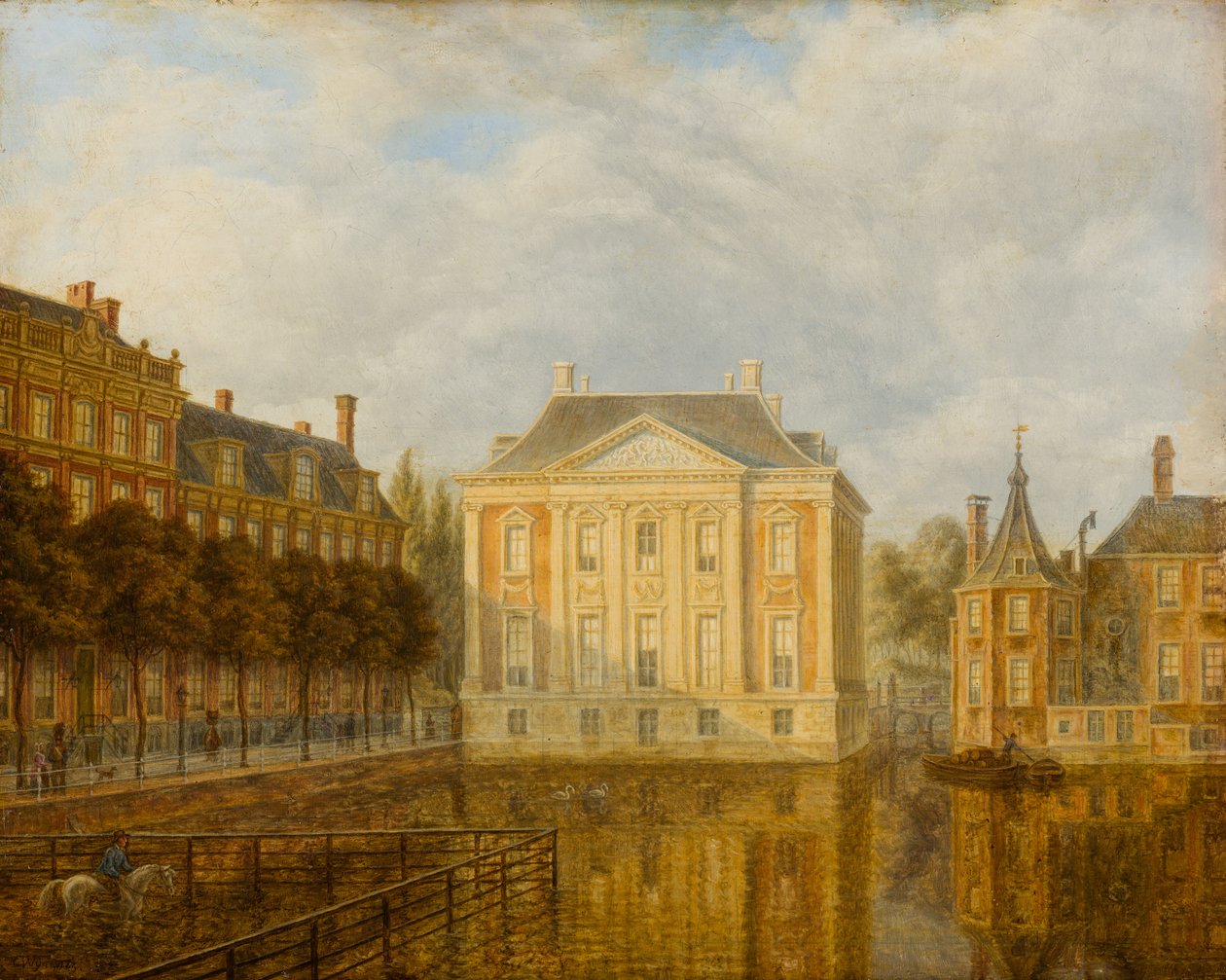 Gezicht op het Mauritshuis tekijältä Augustus Wijnantz