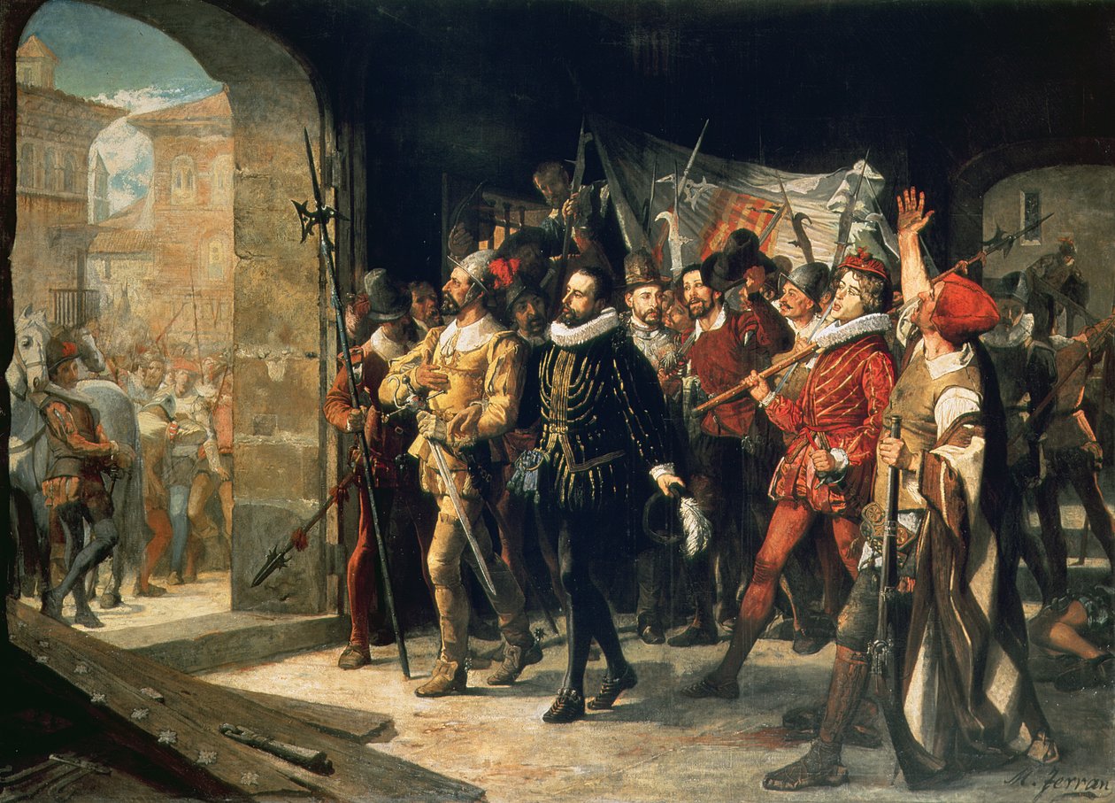 Antonio Perez (1540-1611) Kapinalliset vapauttivat vankilasta vuonna 1591 tekijältä Augustus or Augusto Ferran