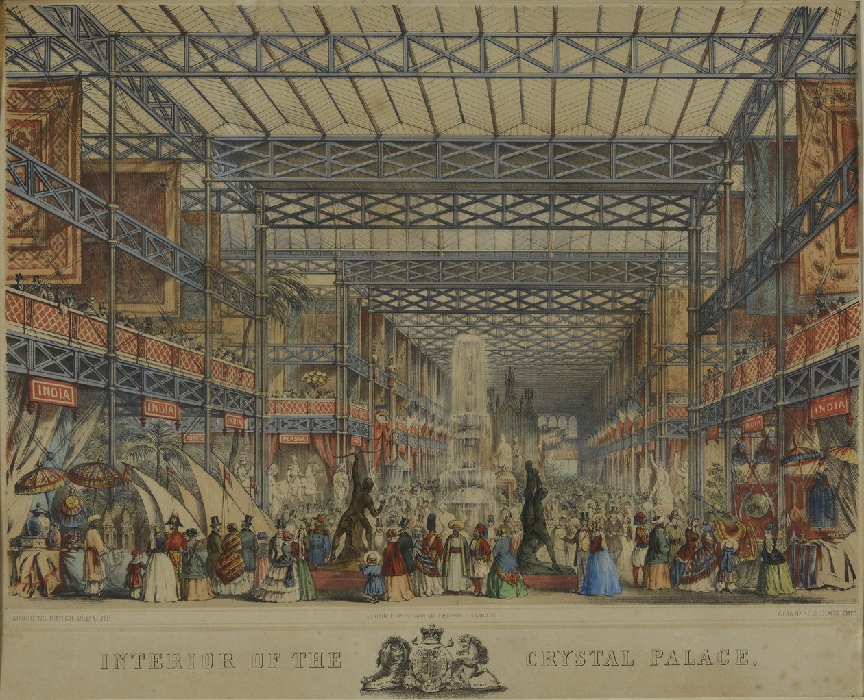 Crystal Palacen sisustus, 1851 tekijältä Augustus Butler